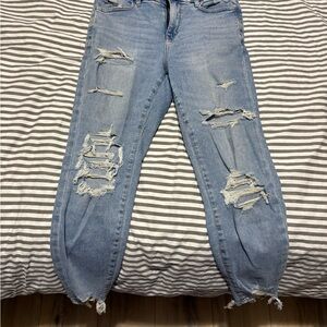 American Eagle Outfitters Light Blue Ripped Skinny Jeans